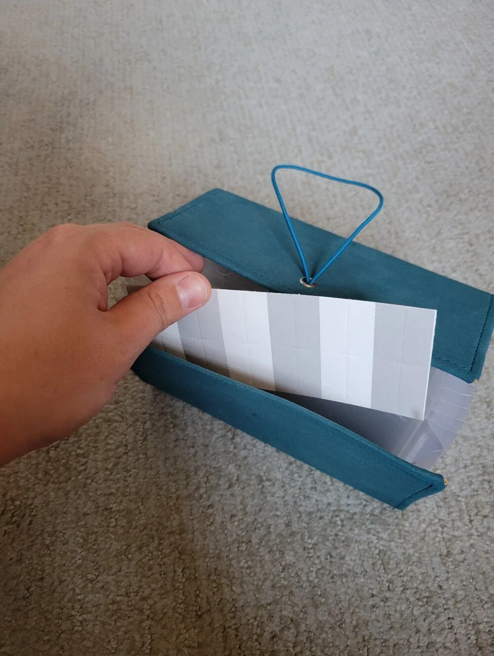 Faux Suede Accordion File Organizer Teal Unused